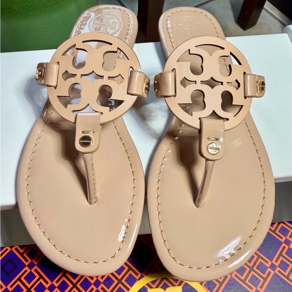 Tory Burch Shoes - Tory Burch Miller Light Sand Patent Size 7